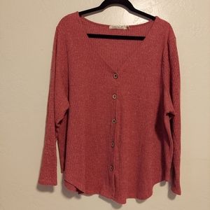 *LAST CHANCE* Liberty Love 3X Button Front Sweater Cardigan Rust